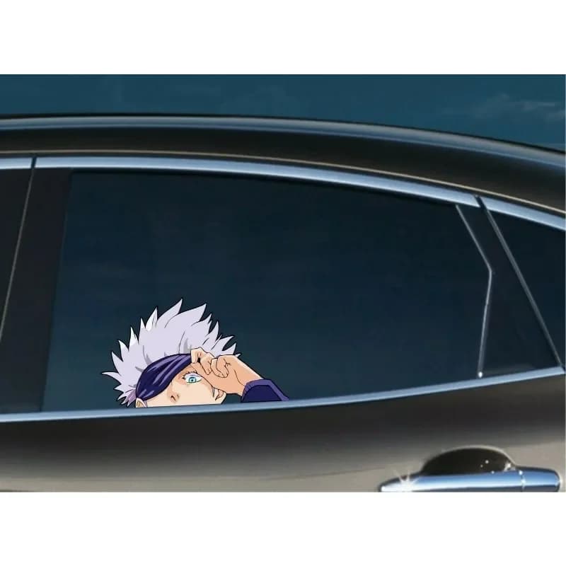 For 1 Pair/2 Pieces Satoru Gojo Peeker Peeking Auto bumper Window Vinyl Decalcomania Stickers 16 cm * 9 cm
