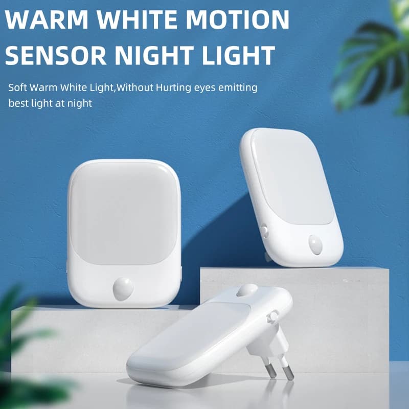 Luce Notturna con Sensore di Movimento, Lampada da Notte a Presa Elettrica con 5 Livelli di Luminosità Regolabili, Luce Notturna LED per Bambini