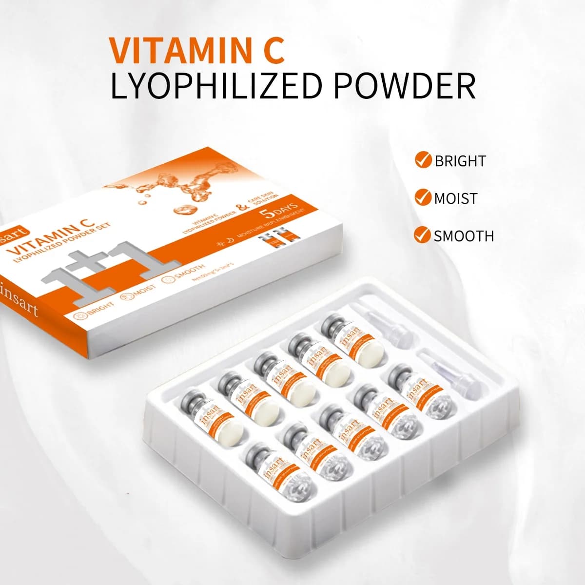 Set di 2 Confezioni di Polvere Liofilizzata di Vitamina C per la Cura della Pelle, Idratante e Nutriente, Regalo per le Donne