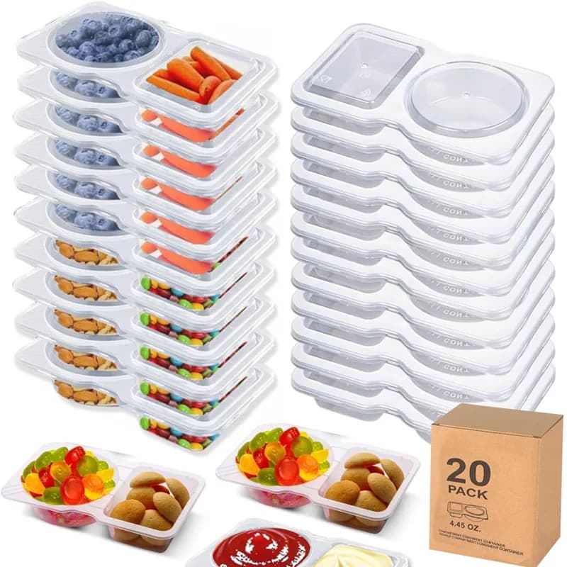 20 disposable jars for picnic spices - disposable portable containers for camping and barbecue dressings