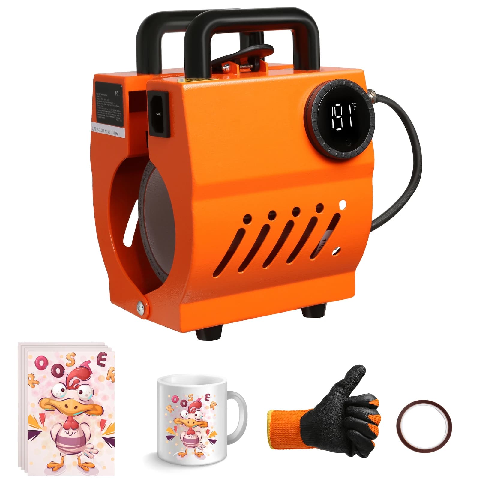 SucceBuy 11oz-15oz Tazza Pressa di Calore Mini Regalo Tazza di Ceramica Pressa Bicchiere FAI DA TE Palmare Sublimazione Spazi Vuoti Macchina Da Stampa Automatica
