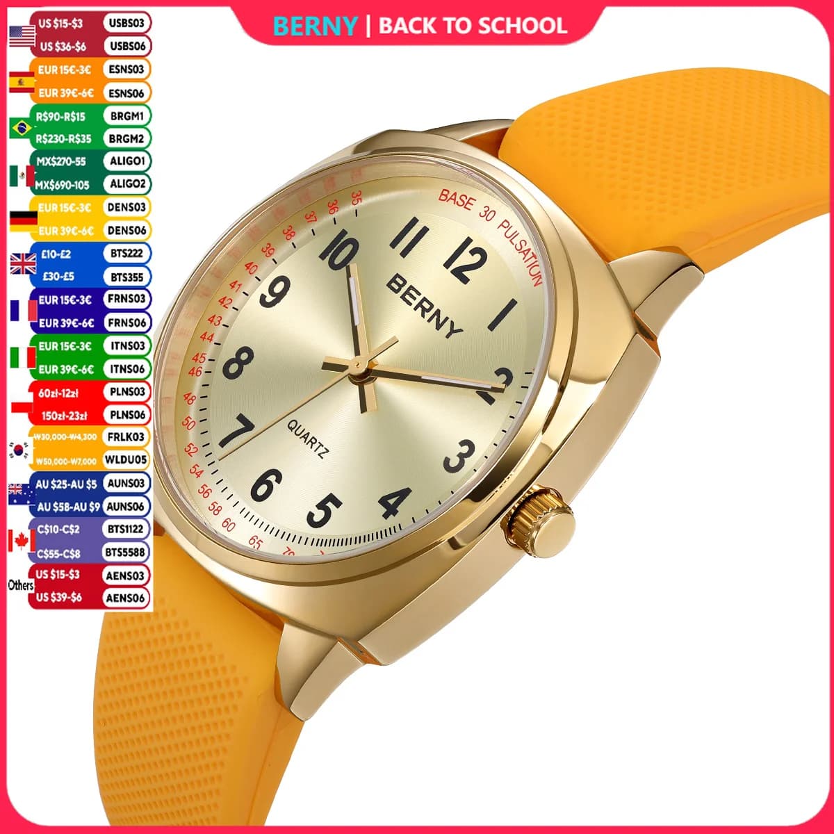 BERNY Women's Watch Nurse Watch Casual Simple Women's Watches Luminous Gold Quartz Watch Wrist Watch Waterproof Women's Watch