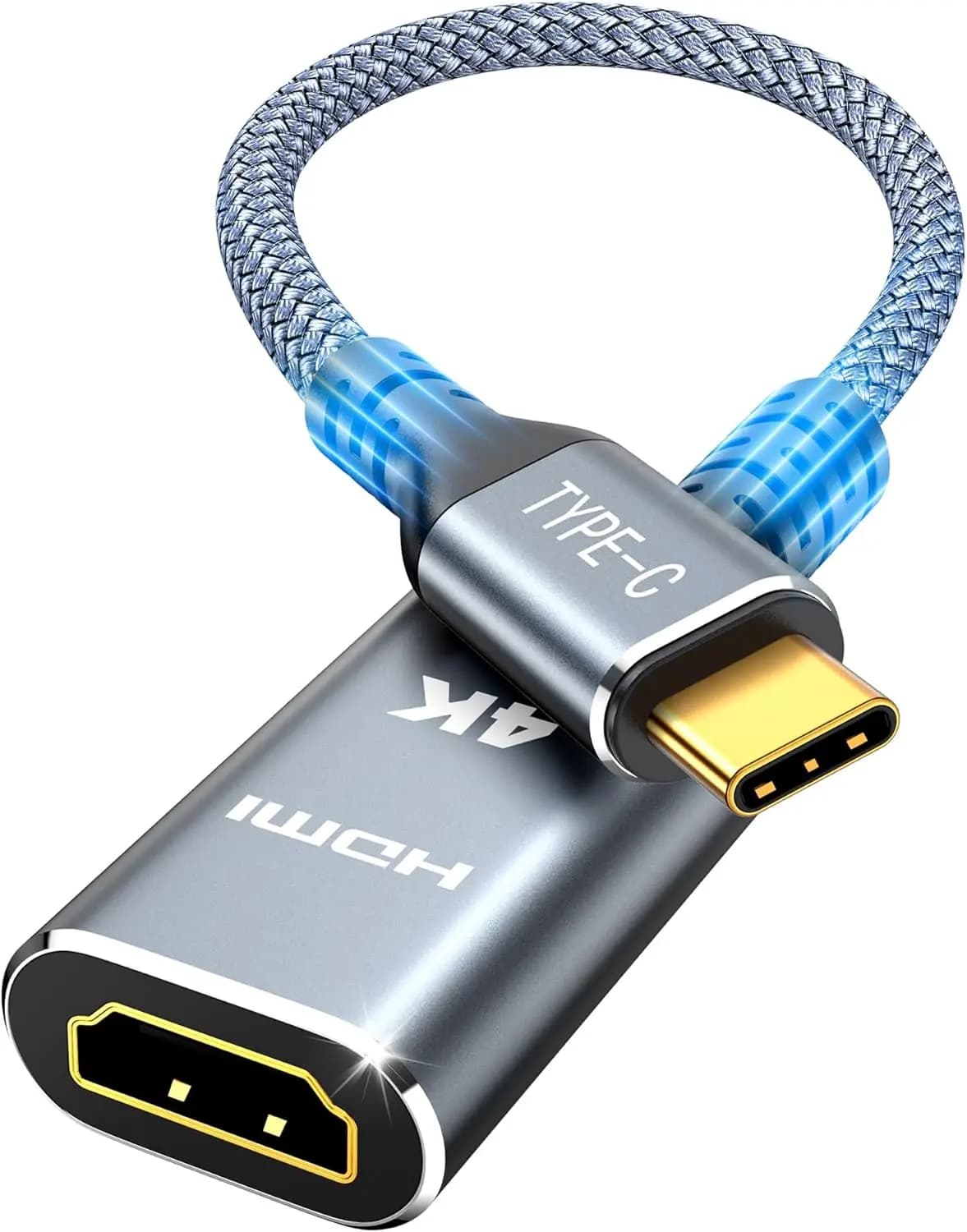 Adattatore USB C a HDMI 4K@60Hz, Cavo da Tipo C a HDMI Compatibile con MacBook Pro/Air, iPad, iPhone 15/16 Pro/Max, Thunderbolt 3/4 e Altri