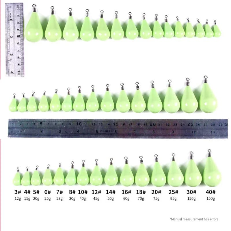 12G-150G Drop Luminous Lead for Fishing in Spinning, Heart Design, For All Depths, Ideal for Fishing from Riva and Platform