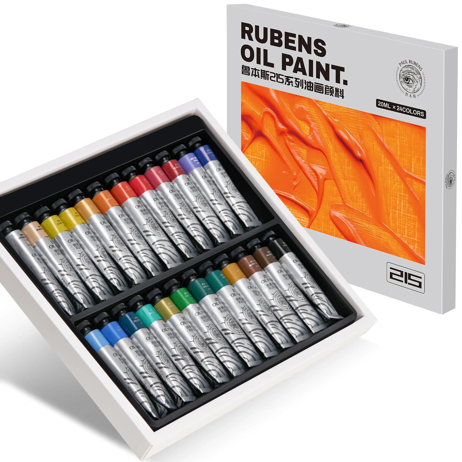 Paul Rubens Oil Paint, 24 Colors*20ml/0.67 oz Tubes, Bright Oil Colors with High Saturation, Creamy Texture, and Consistency