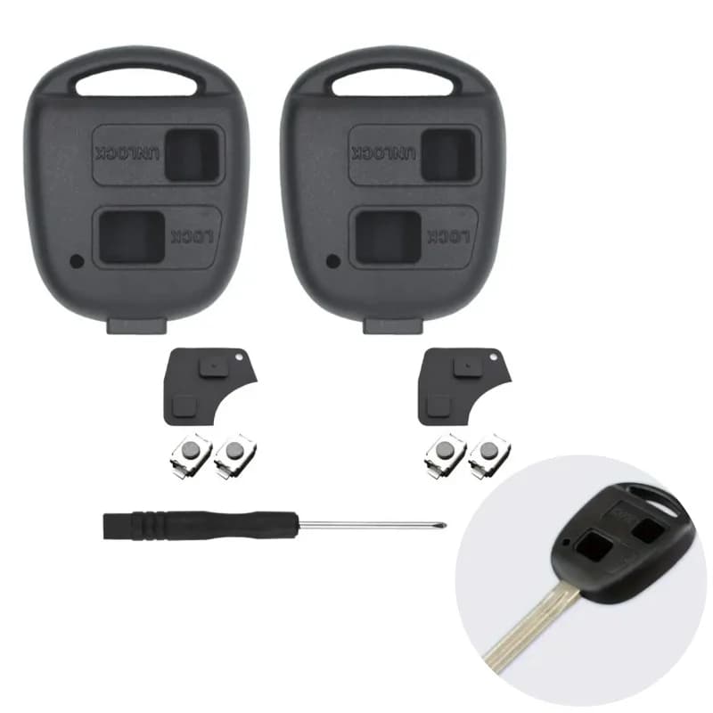 Custodia protettiva per chiave auto e set di riparazione per pad in gomma per Toyota Yaris Corolla Avis RAV4 Kit di sostituzione chiave telecomando per auto