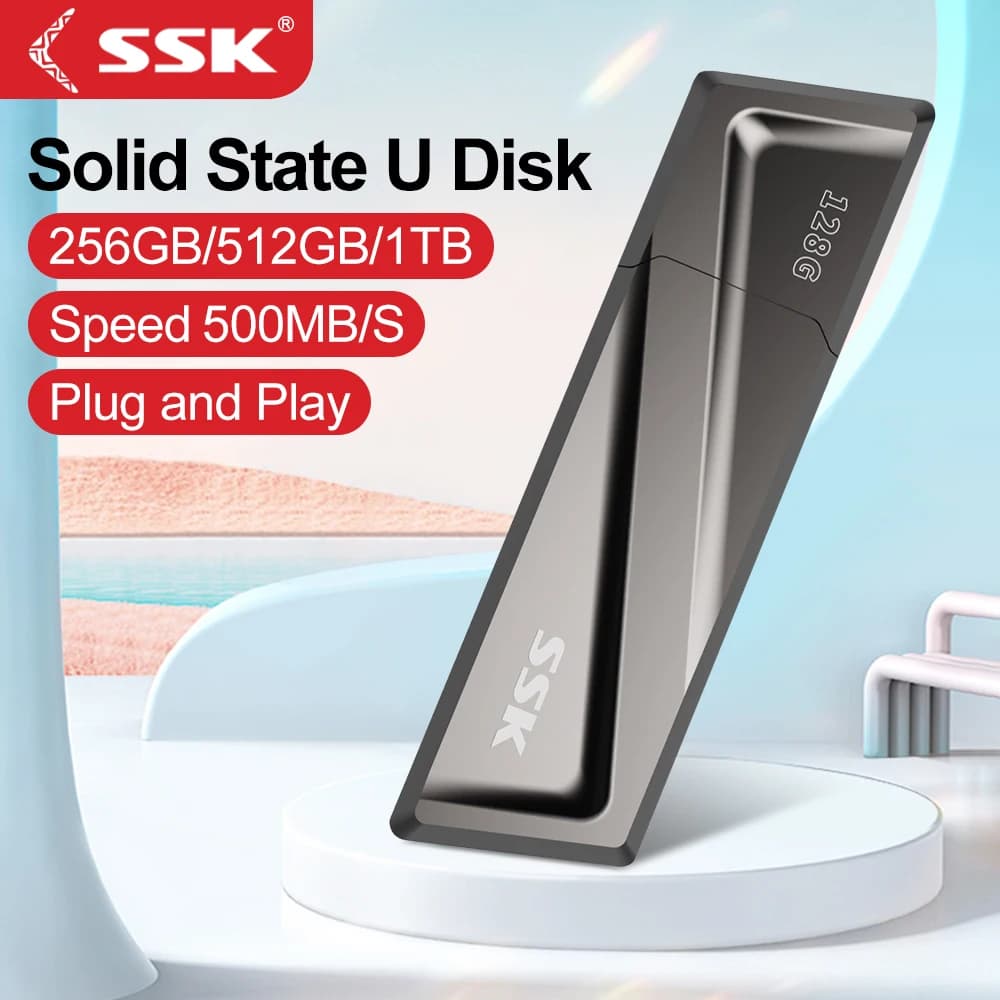 Chiavetta USB SSK Chiavetta USB 550 MB/s Unità a stato solido esterna Mini chiavetta USB portatile Memory Stick per MacBook/Laptop