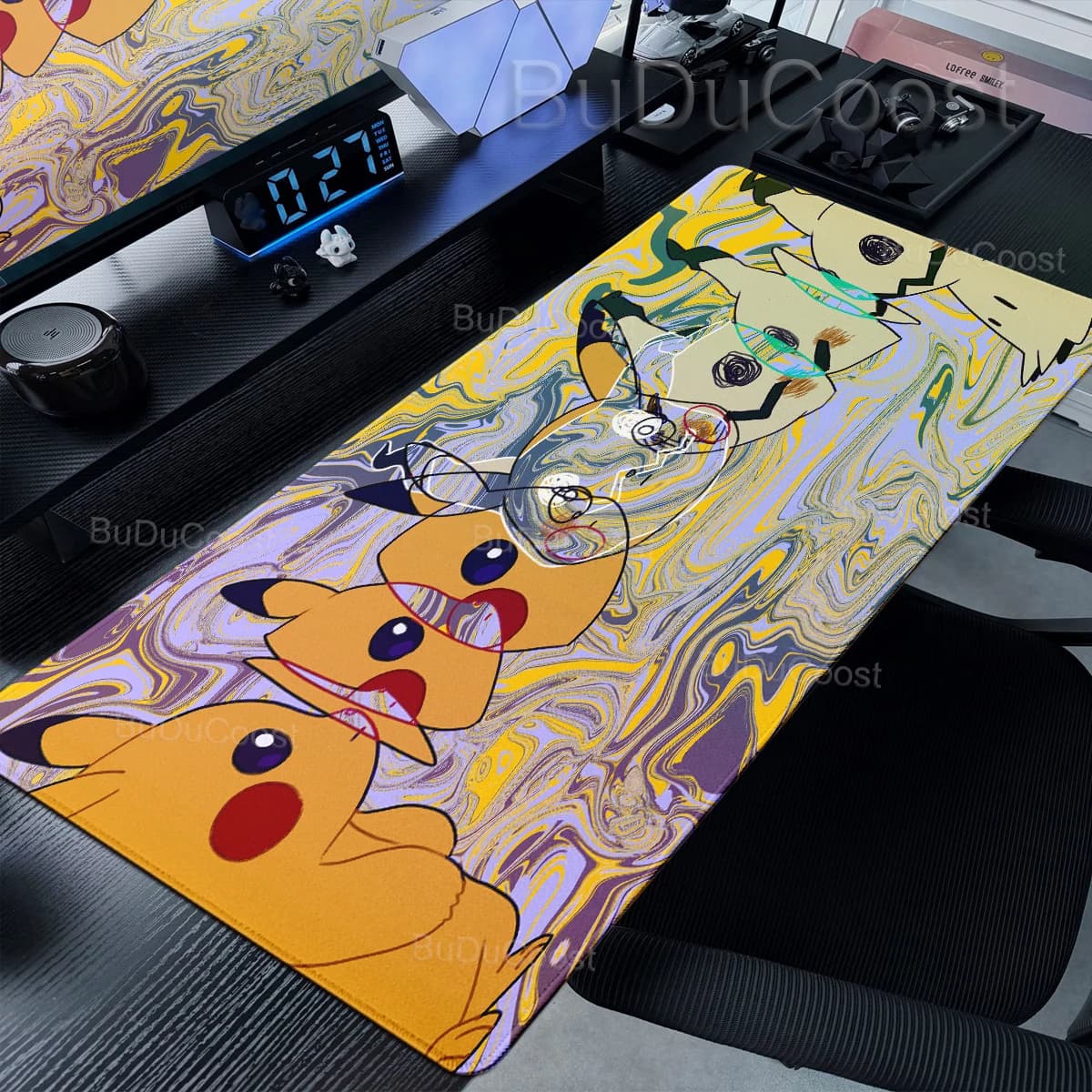 Mouse Pad Gamer XXL Mousemat P-pokemon Mimikyu Cute Desk Mat Office Carpet Gamer Natural Rubber Mousepad PC Keyboard Accessories