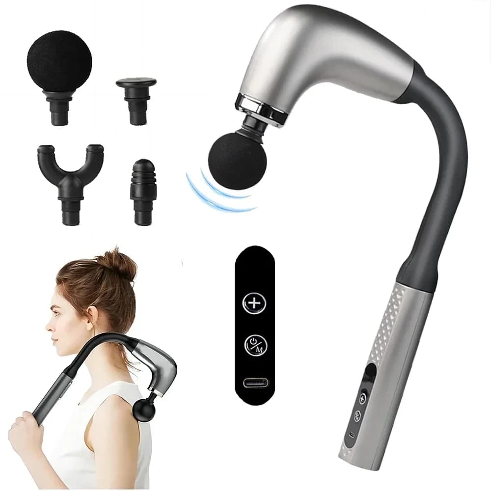 Massage Gun with Extended Handle for Massage Background of Spalle, Collo, Life and Back, Auto-Masage and Muscle Relaxation Tool