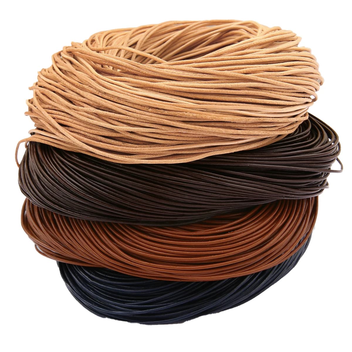 Corda rotonda in vera pelle di vacchetta da 5 m per accessori fai da te per collane e bracciali, ideale per la creazione di gioielli e lavori artigianali intrecciati