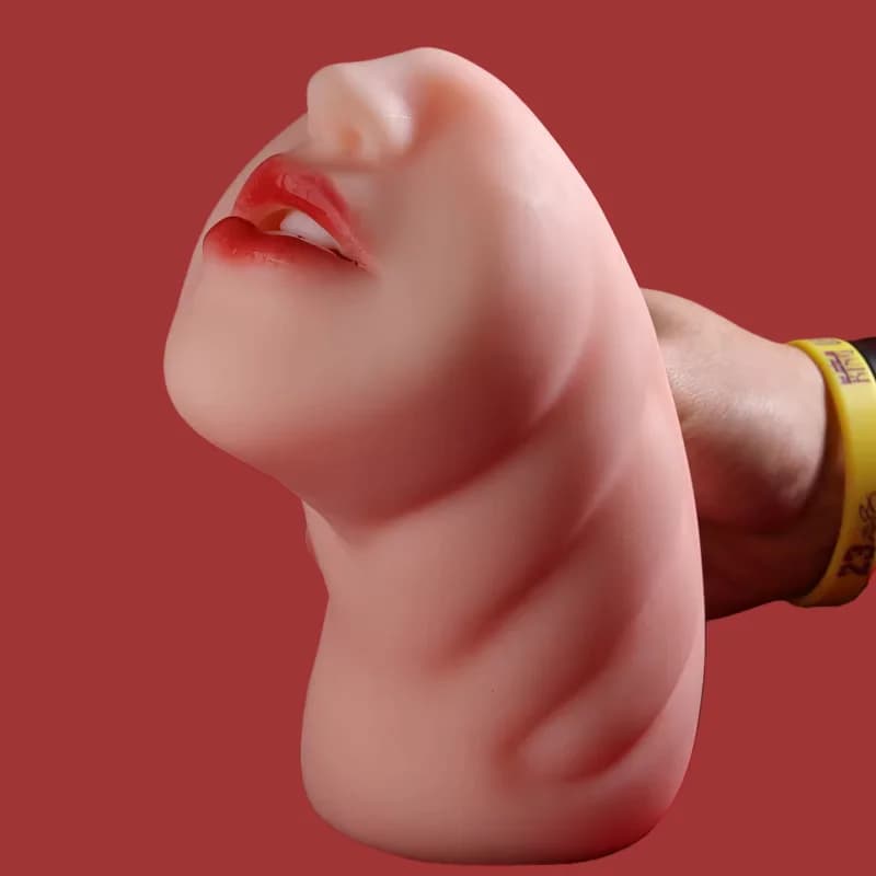 Masturbatore Maschile a Doppia Apertura Realistico in Silicone, Giocattolo Sessuale per Uomini con Vagina Realistica per Piacere Orale Profondo