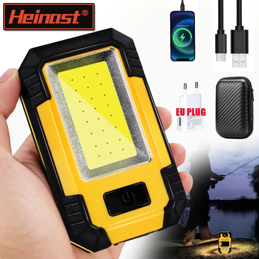 Rechargeable Portable Work Torch 4000MaH Super Bright COB Flashlight with magnetic camping lantern/outdoor emergency hook