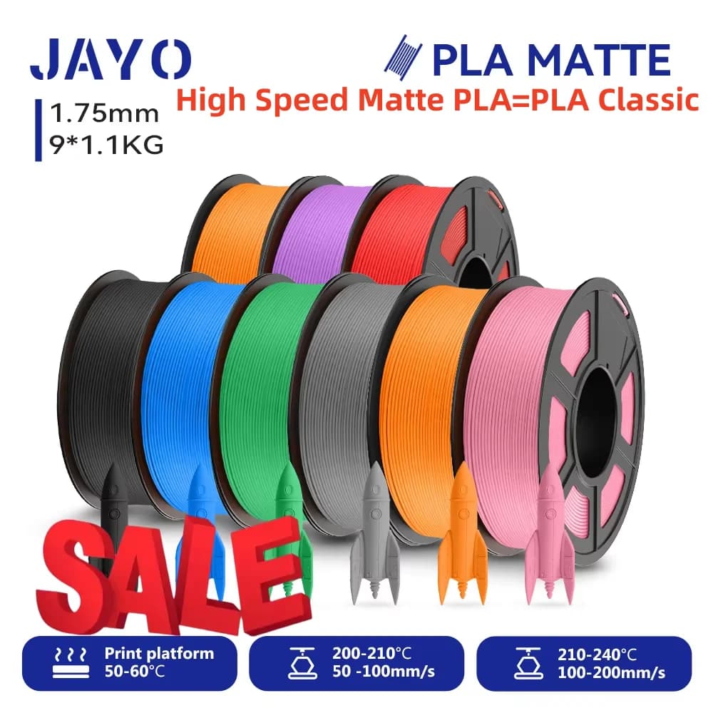 JAYO 3D Printer Filing PLA matte / high speed PLA matte 1,75 mm PLA thread ordered wrapped with matt finish 3D printer print
