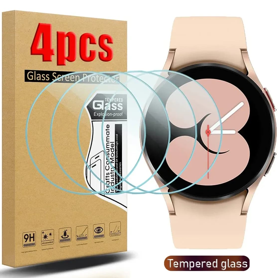 9H Tempered Glass for Samsung Galaxy Watch 4 5 6 7 8 40/44mm Classic 42/46mm Watch7 Watch8 44 40mm HD Screen Protective Film