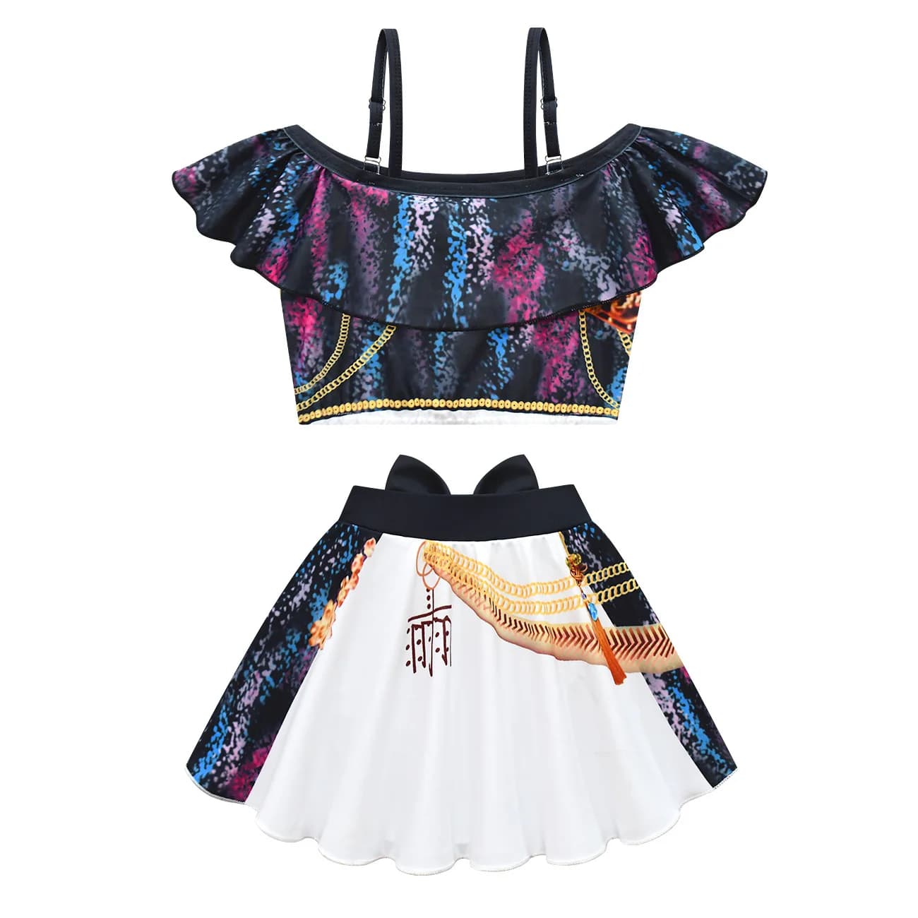 New Summer Swimwear for Kids, Set Two Pieces with High Elasticity Canotta Dress, Swimming Hood, Cosplay Costume for Children, Beach Set for Girls
