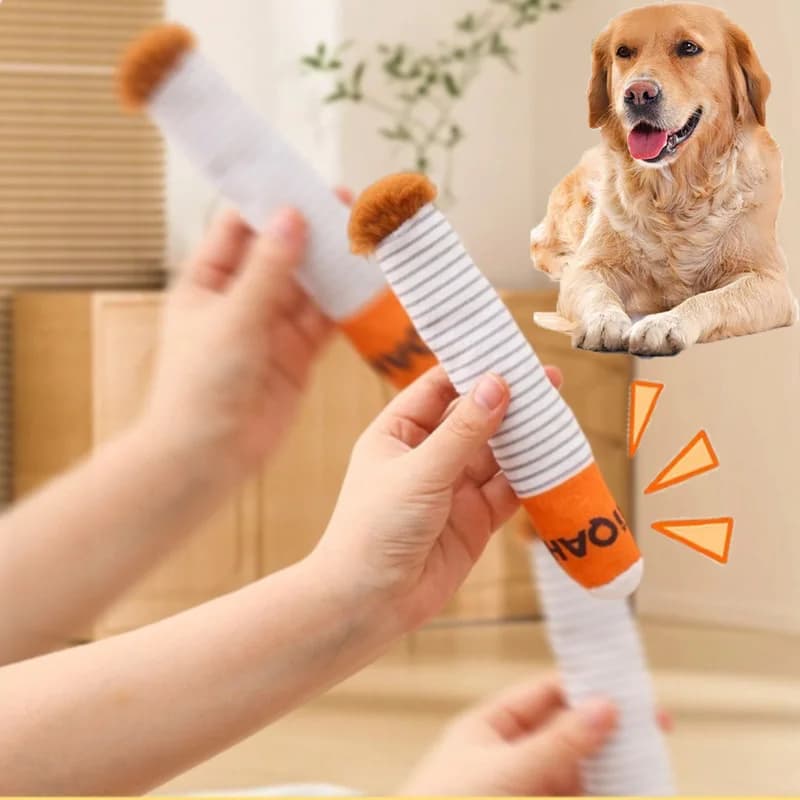 Giocattoli Creativi per Cani a Forma di Sigaretta, Gioco Interattivo Divertente per Cuccioli, Giocattolo in Peluche per Cani, Divertente Gioco da Masticare a Forma di Pacchetto di Sigarette