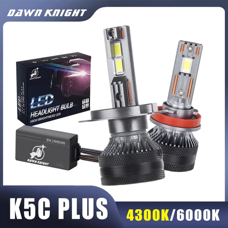 DAWN KNIGHT K5C PLUS 140W H7 H11 H4 H1 Canbus Led Bulbs 4300K LED HB3 9005 HB4 9006 K6C Led Double Copper Tube 12V 2PCS