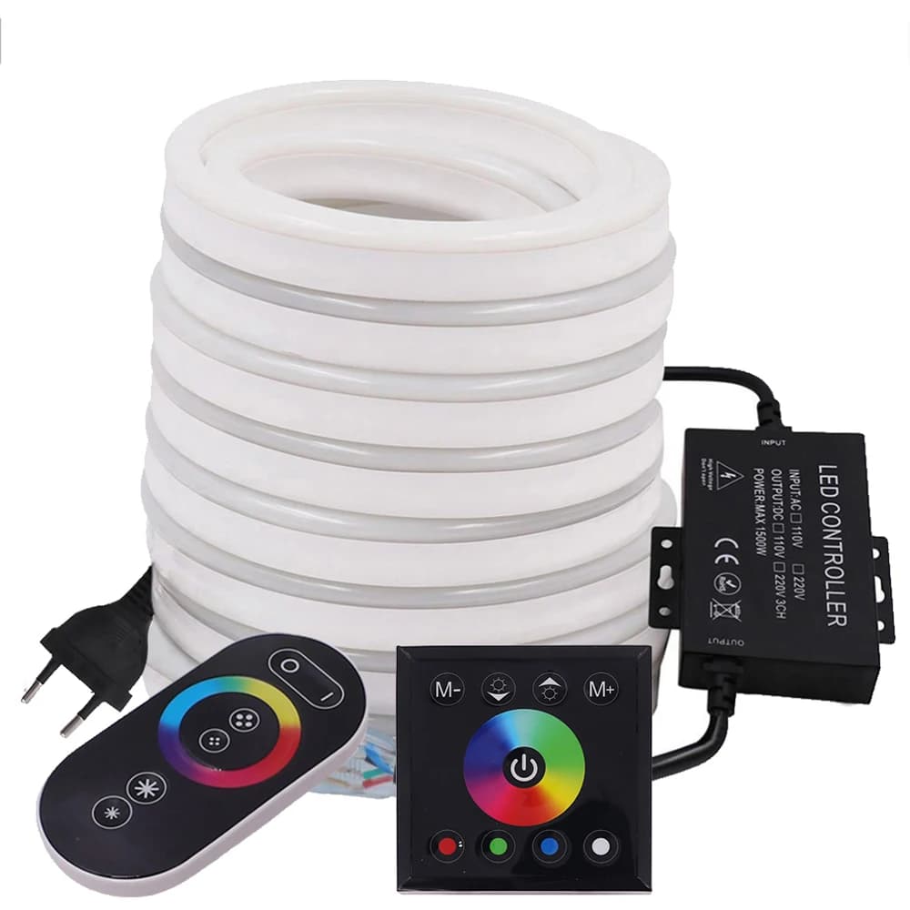 LED Neon Light 220V flessibile RGB LED Tape con Full Touch WiFi Control 5050 120 LED Strip impermeabile Neon Sign String Rope Lamp