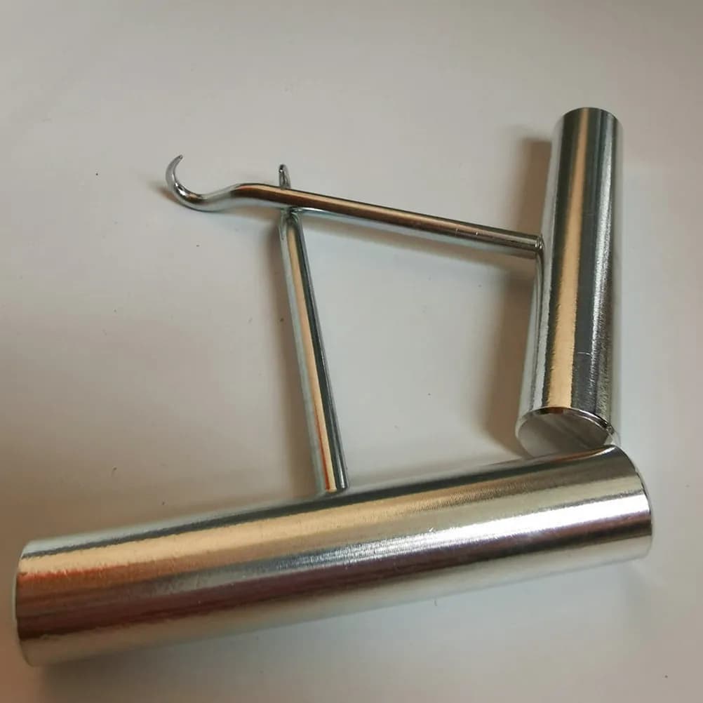 Stainless Steel T-shaped rack repair tool for tennis cording, with ergonomic handle for tennis racks and badminton