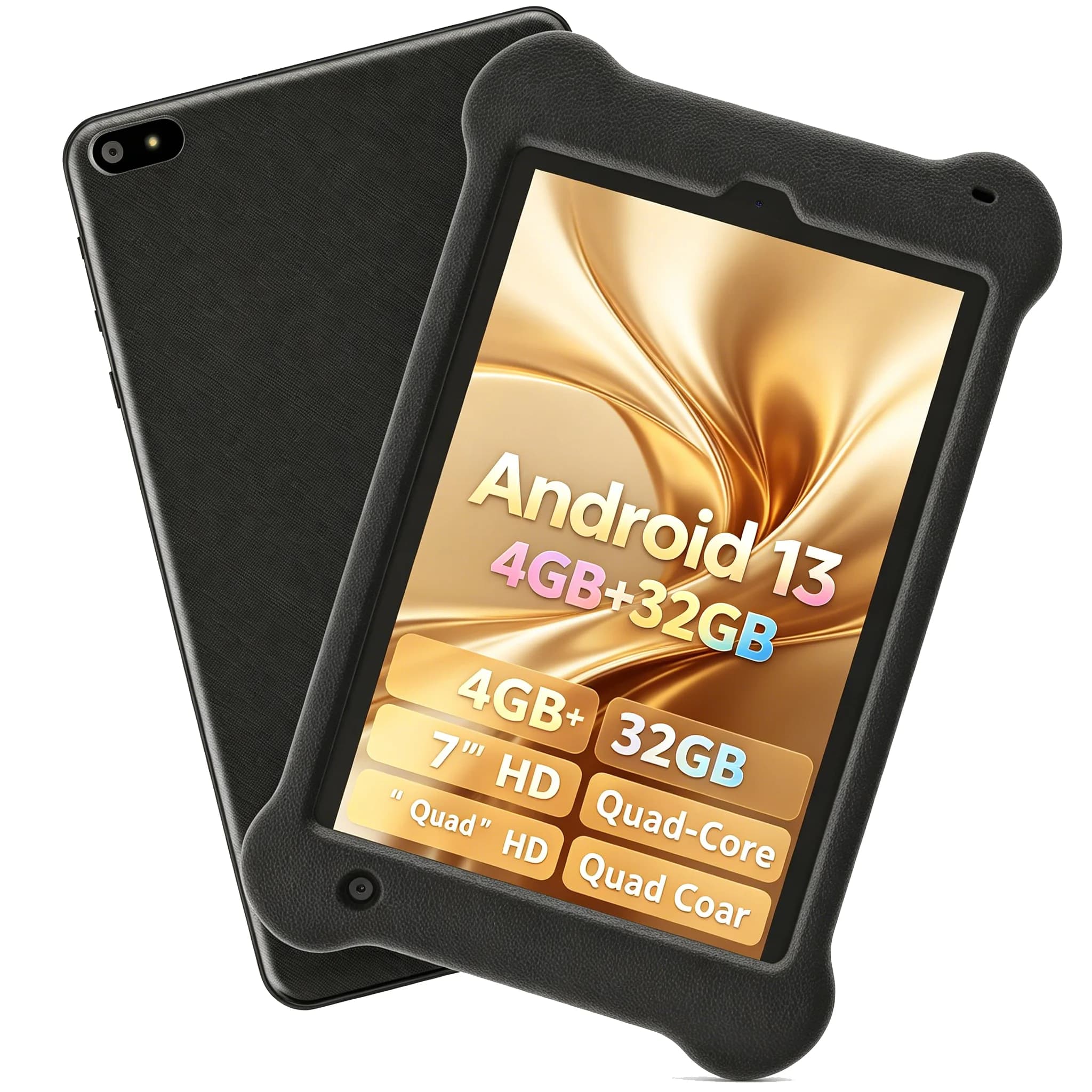 Tablet per Bambini da 7 Pollici Android 13 4GB RAM 32GB ROM Display IPS 1024*600 Quad Core Batteria 3500mAh WiFi 2.4G+5G Custodia Antiurto