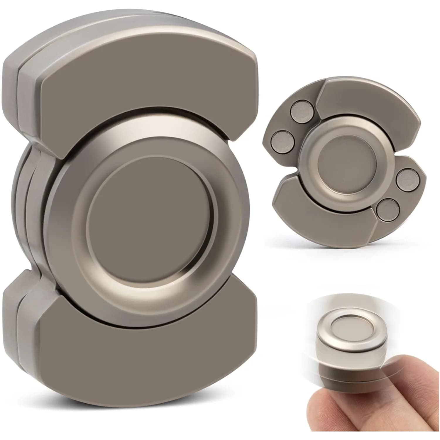 Giocattolo Antistress 3-in-1 per Adulti: Spinner, Slider e Clicker con Cuscinetti Magnetici in Acciaio Inox per Alleviare lo Stress, Migliorare la Concentrazione, Ottimo Regalo