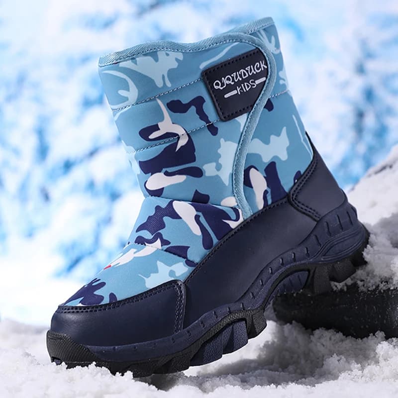 2024 winter shoes for kids plush fabric waterproof non-slip girl shoes pink sole rubber snow boots fashion hot outdoor boots