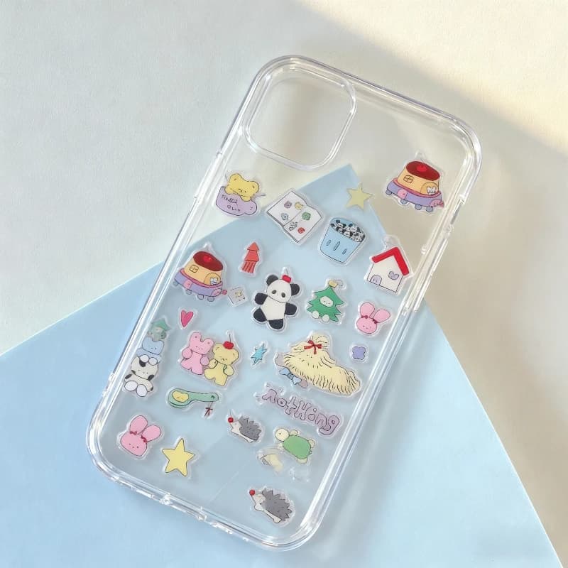 Ins Cute Cartoon 3D Jelly Sticker - Decalcomania in rilievo in resina per custodia del telefono Tablet Fotocamera Scrapbook e riviste per ragazze Decorazione fai da te