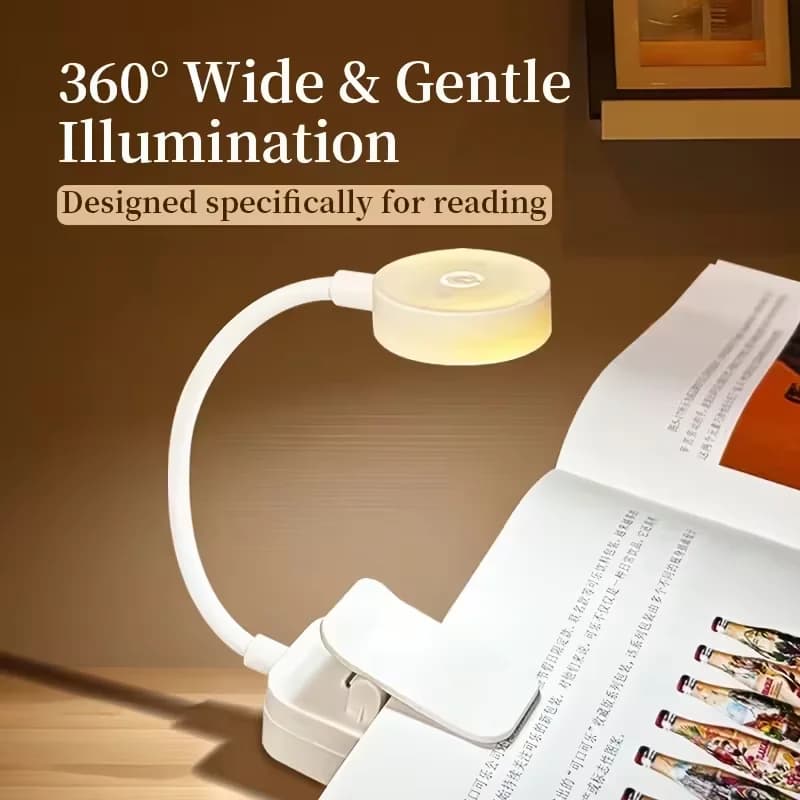Mini Lampada da Lettura a LED, Lampada da Tavolo con 3 Modalità Regolabili, Protezione per gli Occhi, Lampada da Studio con Clip per Viaggi, Camera da Letto e Lettura