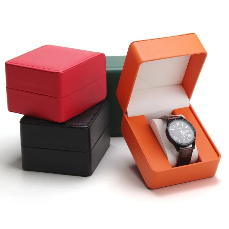 Scatola portaorologi in PU, custodia singola per orologio da polso, portaorologi da viaggio, organizer per gioielli e orologi, regalo per uomo