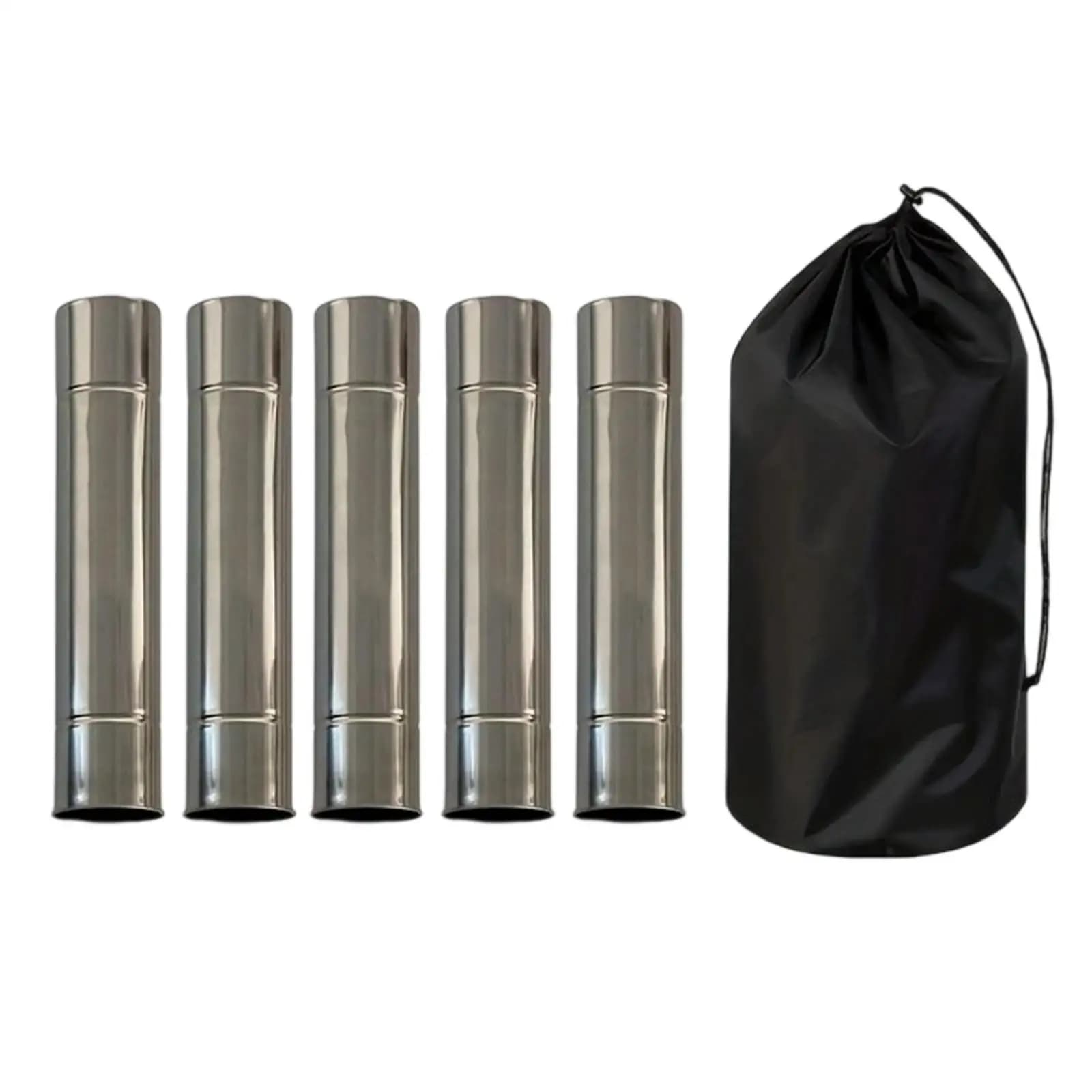 5x Tubi per Canna Fumaria Versatili, Portatili, Facili da Usare con Borsa per il Trasporto, Accessorio per Caldaie, Stufe, Fornelli, Forni, Campeggio, Caminetti