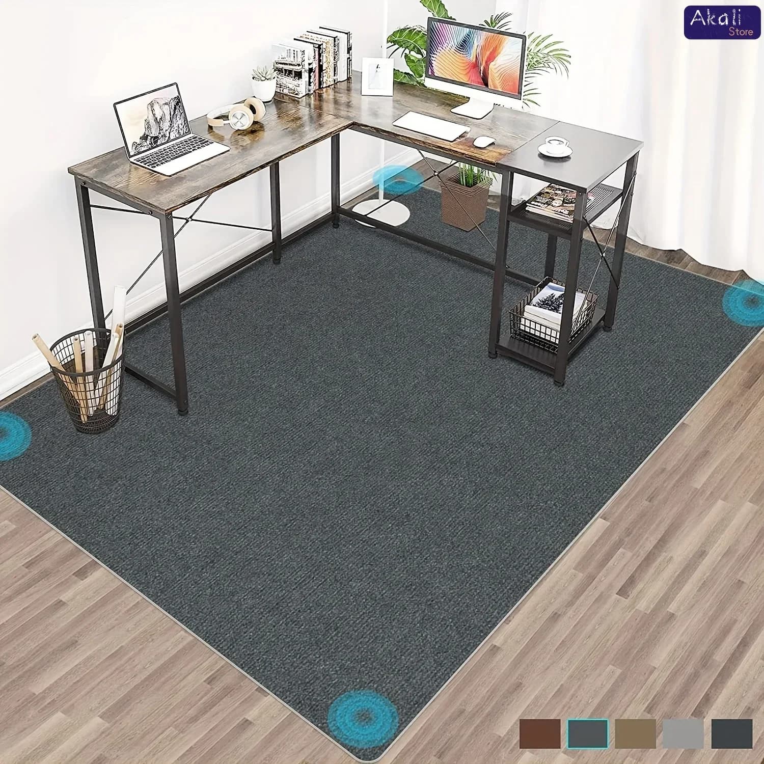 Tappetino per sedia da ufficio di grandi dimensioni, antiscivolo, lavabile in lavatrice, per pavimenti in legno, decorazione domestica