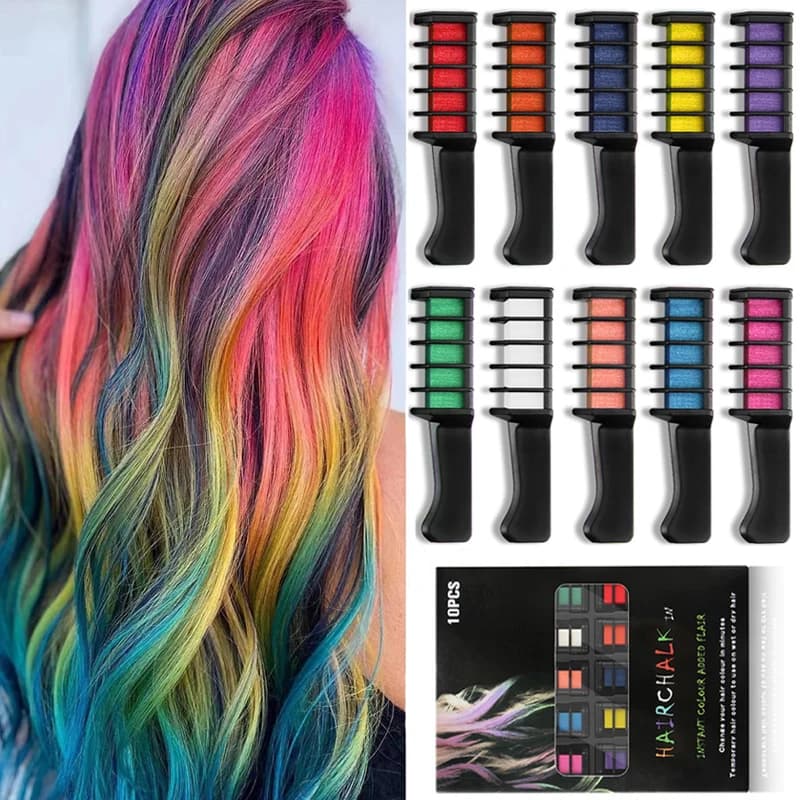 10PCS Bambini Multi Colore Tinture Per Capelli Pettine Set Trucco di Moda Kit di Giocattoli Usa E Getta Tintura Dei Capelli Pettine Giocattoli Per La Ragazza Vernice Dei Capelli