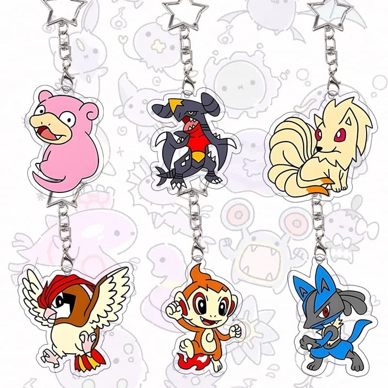 Slowpoke Garchomp Acrylic Keychain Anime Ninetales Pendant Backpack Lucario Decoration Accessories Versatile Girl Birthday Gift