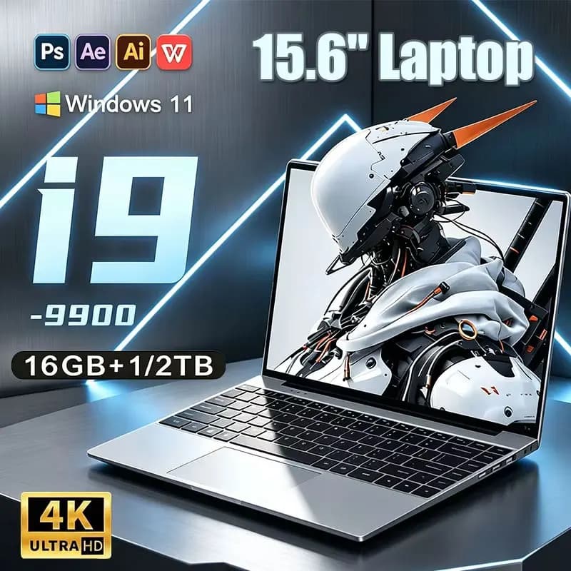 Nuovo Laptop Pristine 2026 da 15.6 Pollici, Intel Core I9-9900, 32GB, 2TB, PC da Gaming Ultra Sottile e Silenzioso, Computer Moderno per Studio, Windows 11 Pro