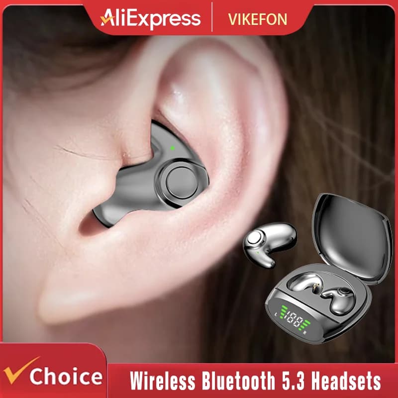 Wireless Sports Bluetooth Headphones Highend Tws Dual Ear Sleep In Ear Md538 Mini Painless Call Noise Cancelling Thin Headphones