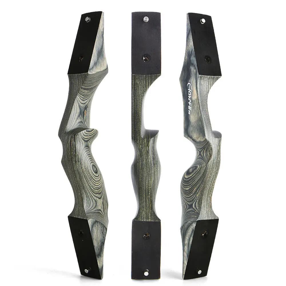 15 "Black Hunter Riser arco ricurvo mano destra/sinistra Riser arco in legno quadrato Takedown tiro con l'arco in legno caccia tiro al bersaglio