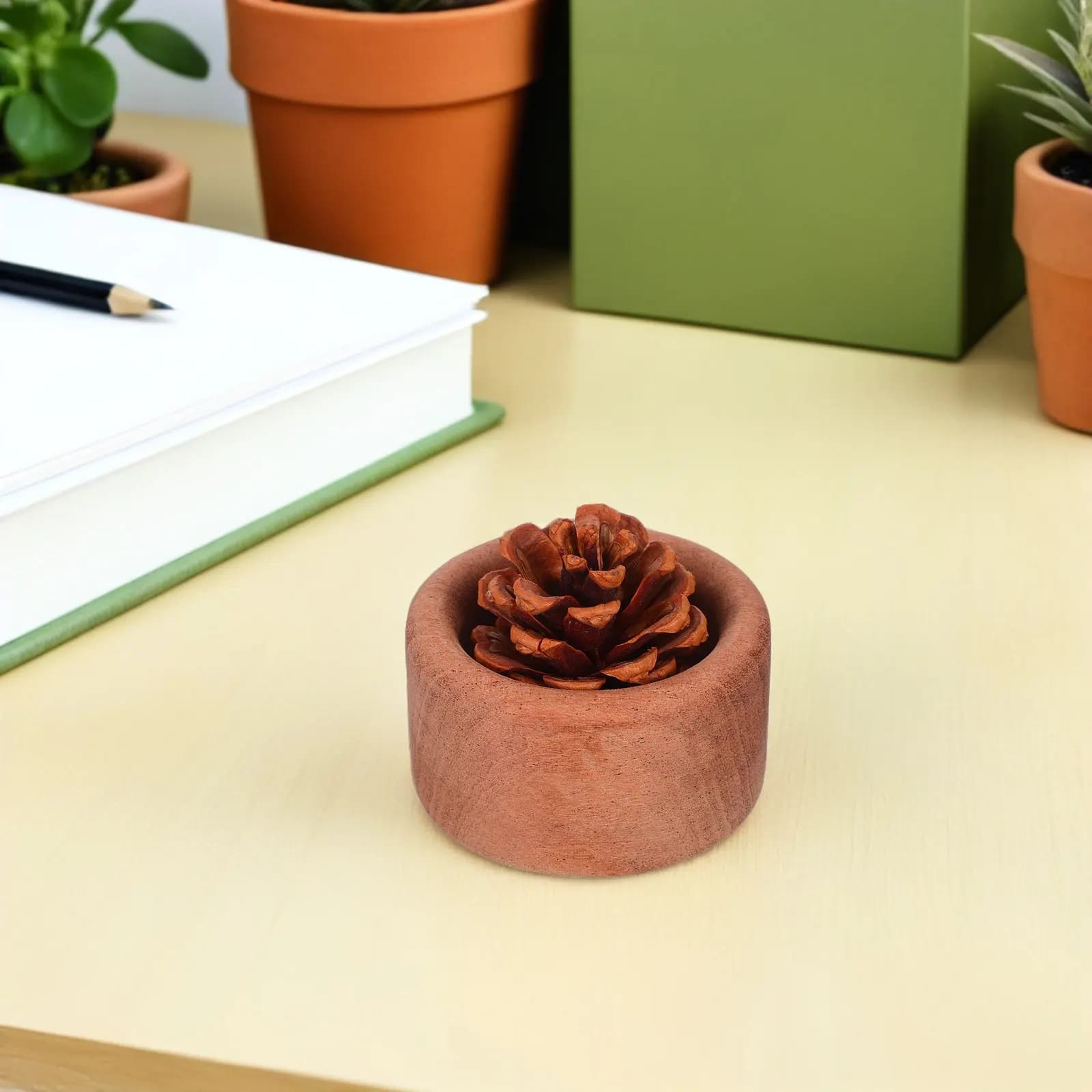 Set di 4 Diffusori Passivi per Oli Essenziali in Legno, Blocchi Aromaterapici in Legno Massiccio per Camera da Letto, Soggiorno, Yoga, Casa del Tè, 2.4x2.4x1.4 pollici
