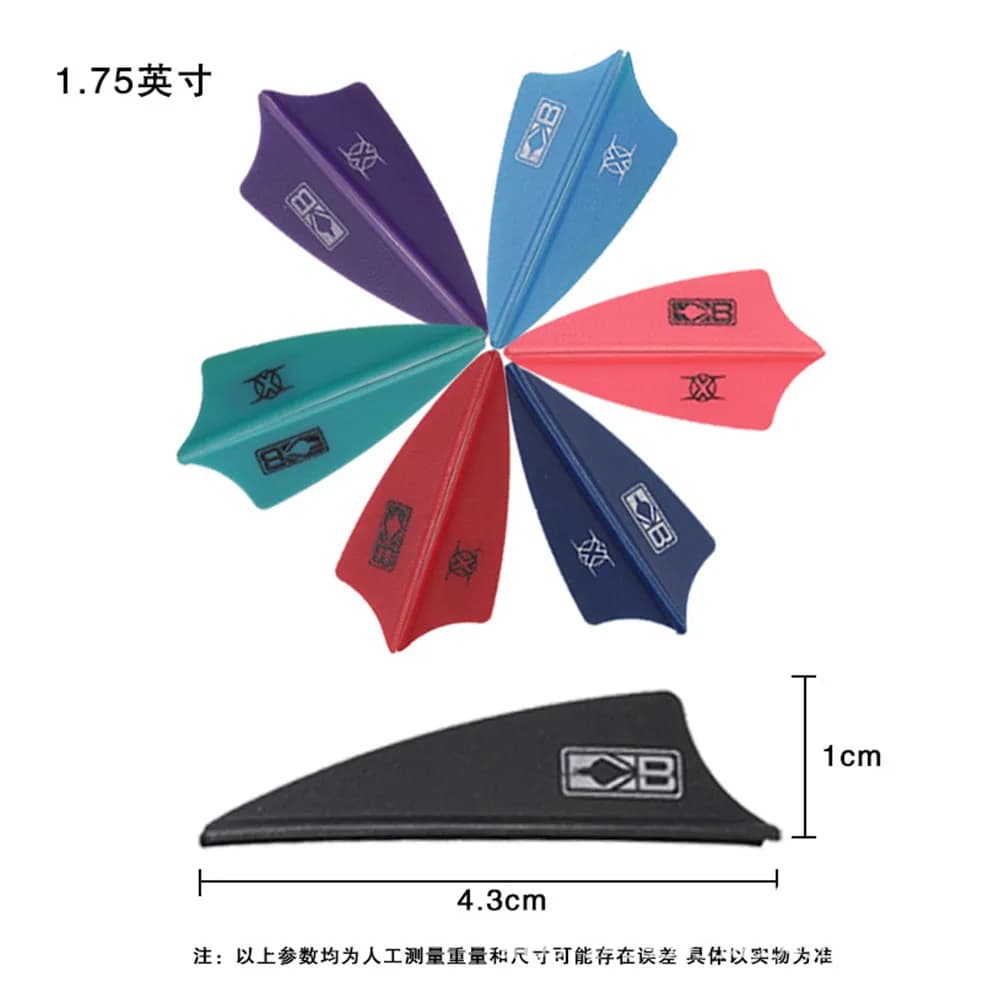 50 pz mix BOLO Freccia Piuma 1.75 Pollici Fletching Paletta Tiro con l'arco Caccia Tiro con l'arco e gli accessori per frecce