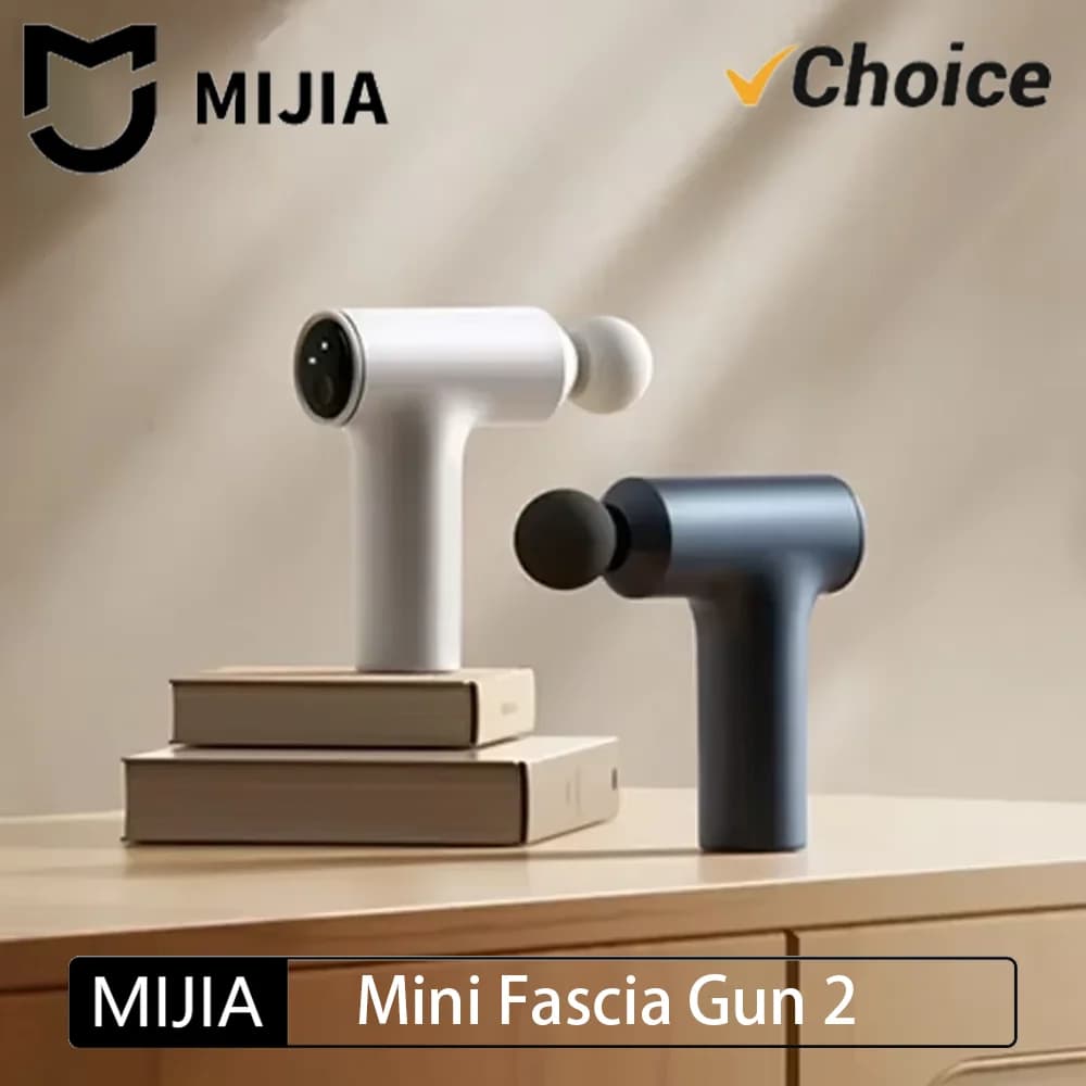 New Mijia Mini Muscular Massage Gun 2, Portable, 18kg Push, Silent Brushless Motor, 3 Massage Heads to Relax the Body