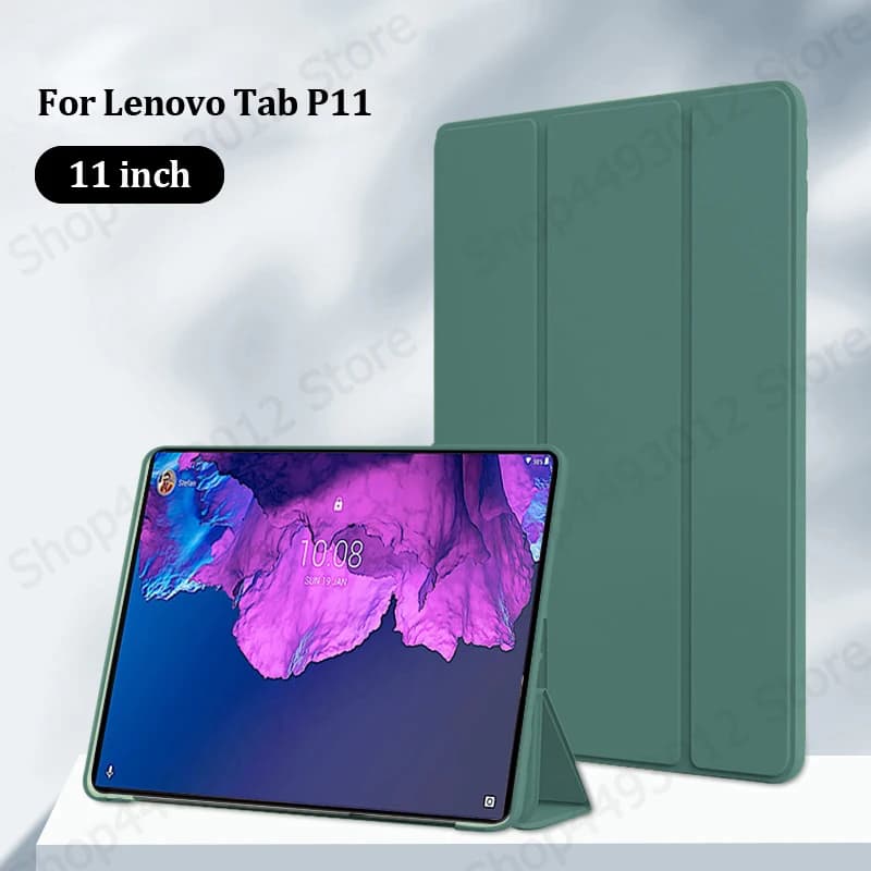 For Lenovo Tab P11 Case 11 inch Trifold PU Leaher Soft Back Stand Tablet Shell For Lenovo Tab P11 Plus Case tb j606l j606f j616f