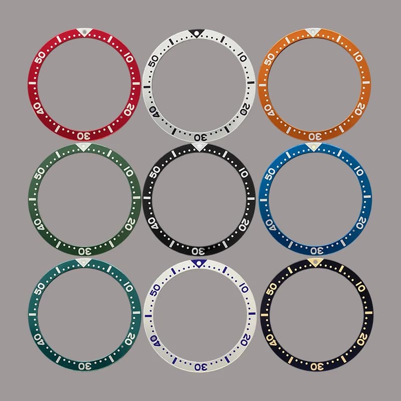 SKX007 Bezel Insert 38 mm Aluminum Ring SKX Flat Bezel SRPD Watch Cases Replace Parts, Size 38 mm * 31.5 mm with SKX adhesive