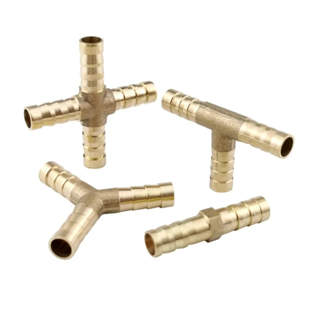 4 5 6 8 10 12 14 16 19 25mm Flexible brass pipe Straight elbow tube Tee Y Cross 2/3/4 Way fitting Splitter Connector House Garden