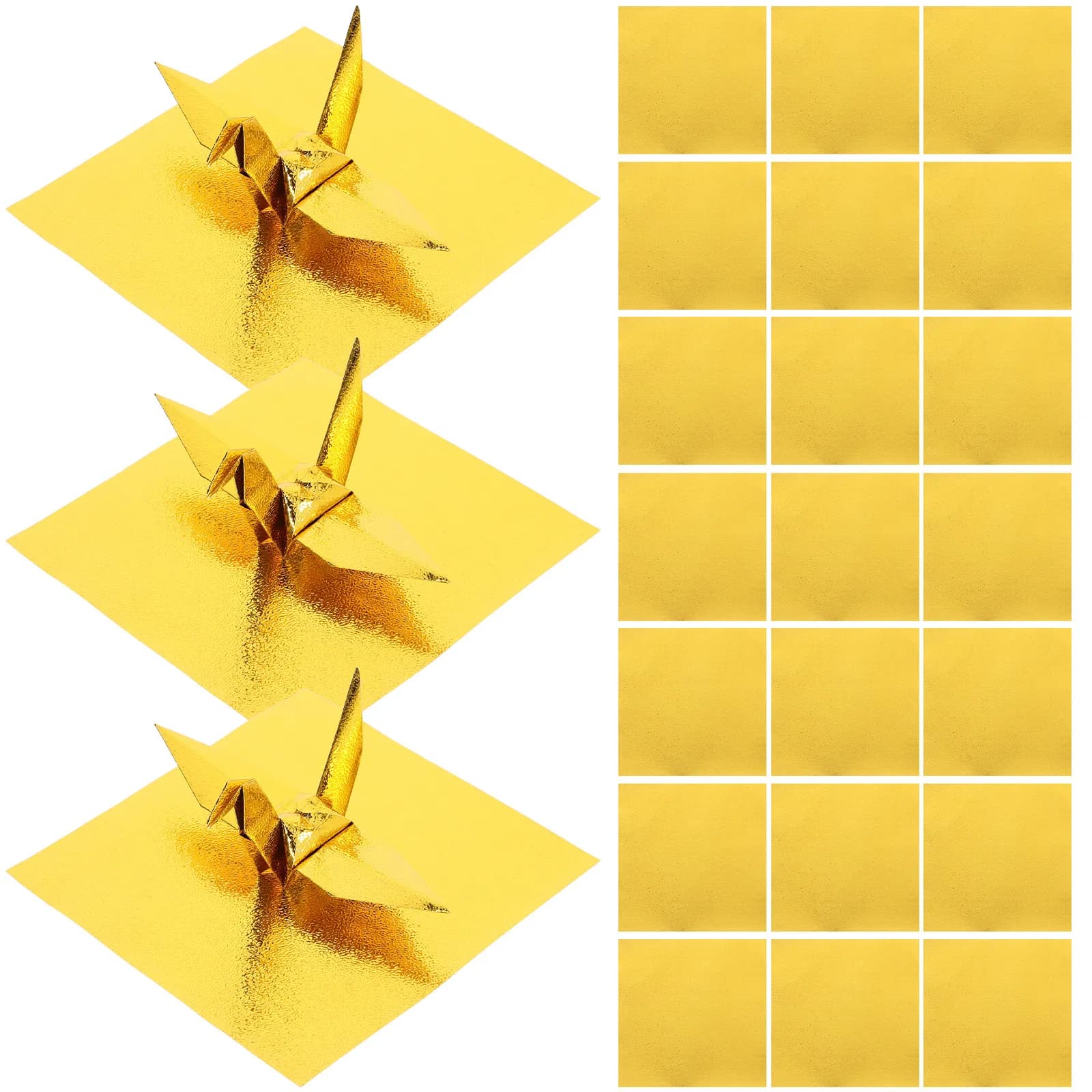 100 Sheets Golden Color Folding Paper Origami Paper for Beginners DIY Craft Projects Home Decoration Party Supplies