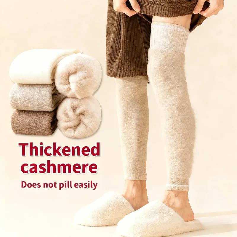 Ultra Hot Men's Cashmere Scales Thermal Knee Socks for Extremely Cold Arctic Winter Thicknesses and Windproof