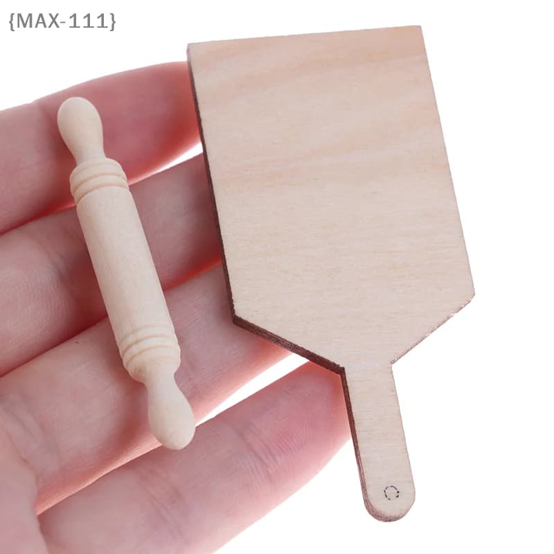 diF-MAX111 diSet miniature doll house accessories 1:12: kitchen cutter and rolling pin, toys
