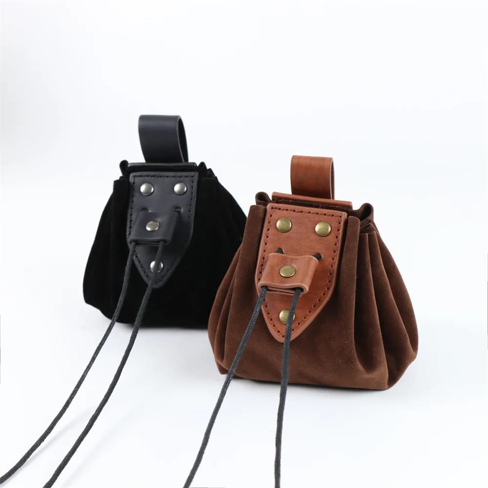 UYEE Medieval Waist Bag Renaissance Celtic Coin Case Viking Bag with Steampunk Drawstring for Men Woman Larp Cosplay