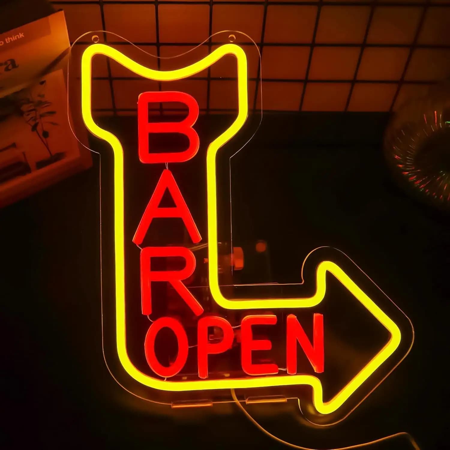 Insegna al Neon 'Open' con Luce LED Dimmerabile USB per Man Cave, Bar, Pub, Regalo di Compleanno, Insegna Luminosa per Attività Commerciali