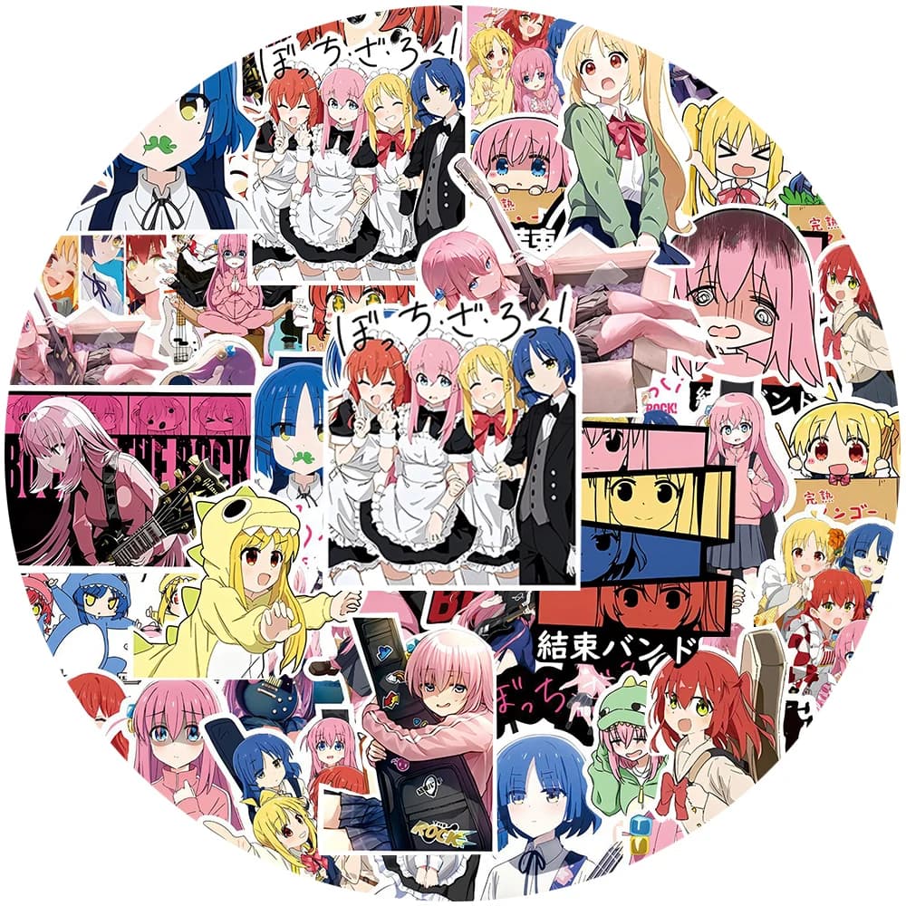 10/30/75 pezzi BOCCHI THE ROCK! Adesivi Anime Carini, Sticker Cartoon Gotoh Hitori, Decorazioni Fai-da-Te per Chitarra, Telefono, Valigie, Quaderni, Graffiti