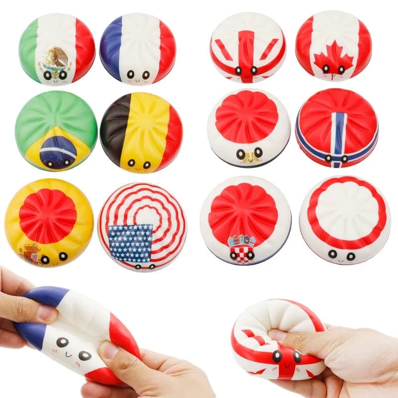 2026 NEW Soccer Cup Event Souvenir Styles Country Flag Squishy Toy Soft Squeeze Stress Relief Fidget Toy Football Fans Gifts