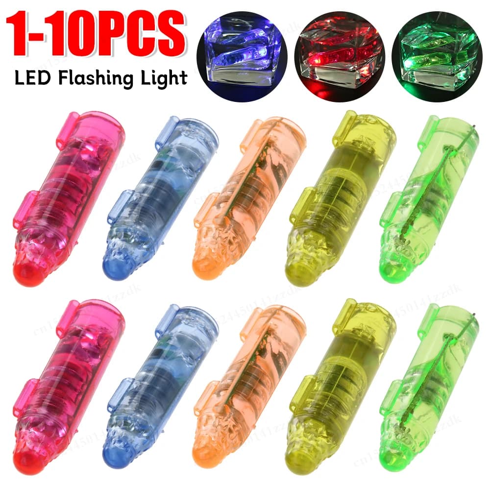 1-10PCS Underwater Mini Fish Attraction Indicator Richiamo LED Lampeggiante Luce Esca Fishing Instruments Deep Drop Light Calamari Esca dura Lur